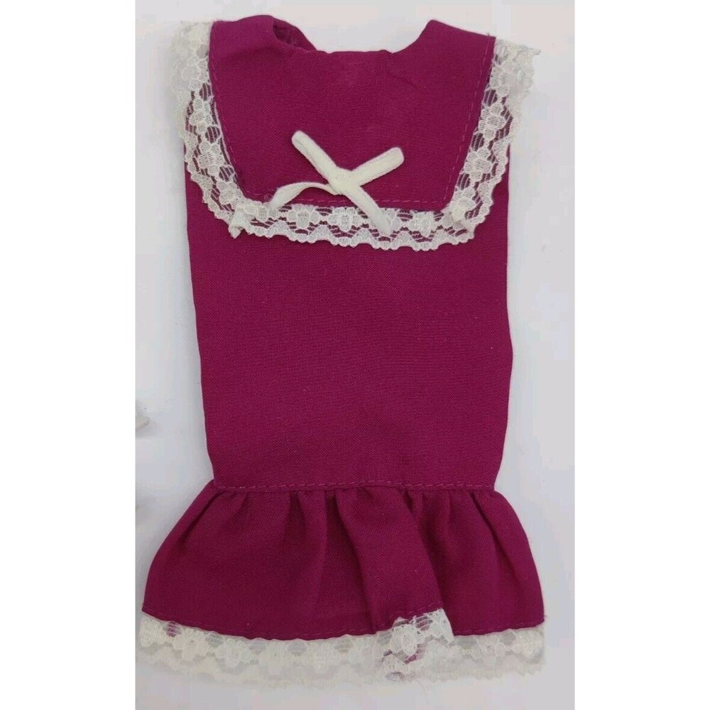 Vintage 1984 Mattel My First Barbie Easy On Fashion #7920 Maroon Dress 1980s 80s